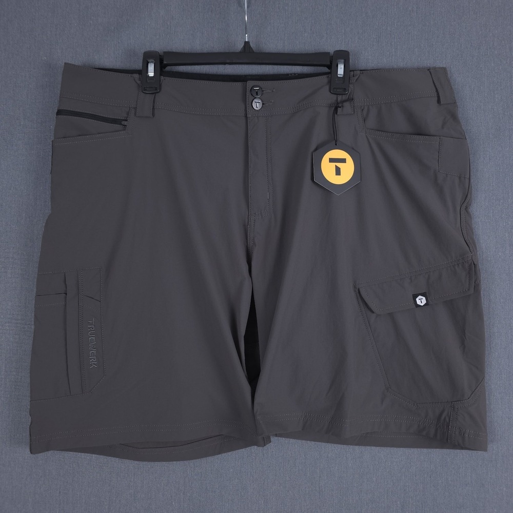 Truewerk T1 Werkshort Cargo Shorts Mens  44 (Fits 44x9) Gray Stretch Lightweight